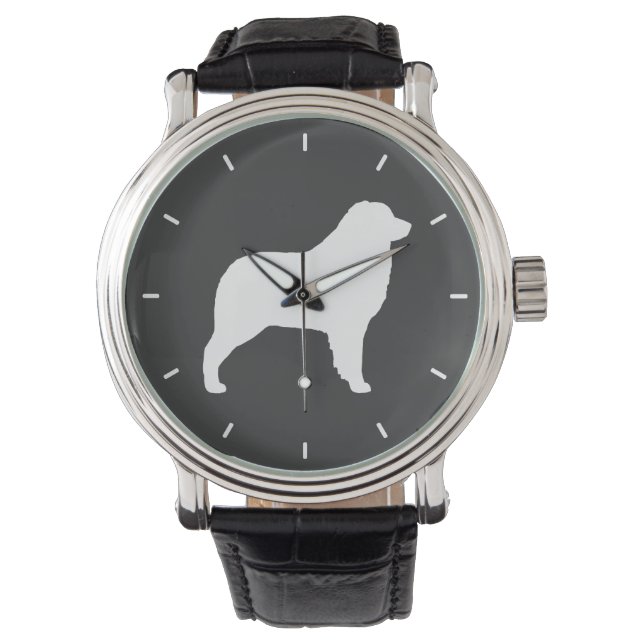 Australische Shepherd-Silhouette Armbanduhr (Vorderseite)