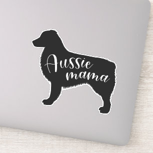 Australische Shepherd-Silhouette "Aussie Mama" Aufkleber
