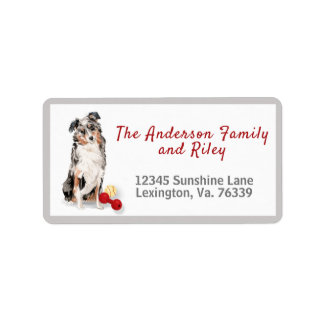 Australische Shepherd & Toys Family Rücksendeadres Adressaufkleber