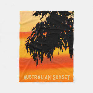 Australische Silhouette Sonnenuntergang Himmel Fleecedecke