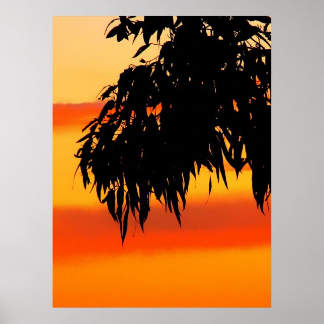 Australische Silhouette Sunset Sky Print Poster (Vorne)
