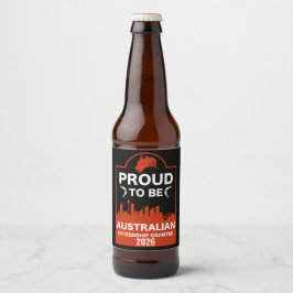 Australische Staatsbürgerschaft Bierflaschenetikett