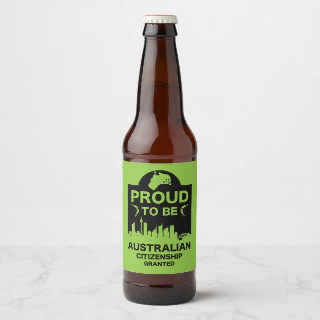 Australische Staatsbürgerschaft Bierflaschenetikett (Vorderseite)