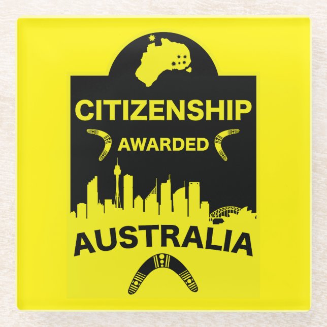 Australische Staatsbürgerschaft Glasuntersetzer (Vorderseite)