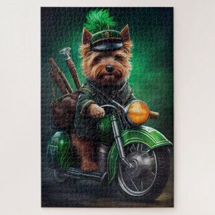 Australische Terrier Fahrrad St. Patrick's Day Puzzle