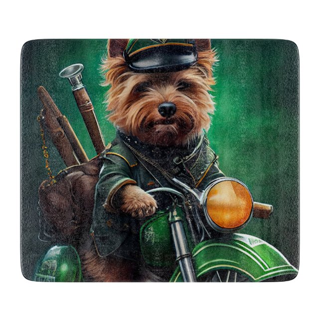 Australische Terrier Fahrrad St. Patrick's Day Schneidebrett (Vorderseite)