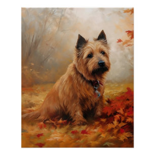 Australische Terrier im Herbst Leaves Fall Inspiri Poster