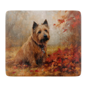 Australische Terrier im Herbst Leaves Fall Inspiri Schneidebrett