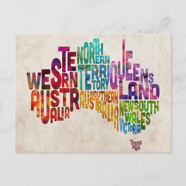 Australische Textkarte Postkarte (Vorderseite)
