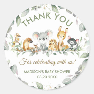 Australische Tiere Birthday Baby Shower Fevor  Runder Aufkleber