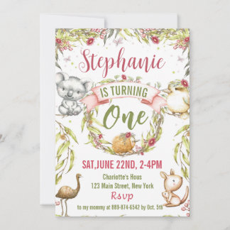 Australische Tiere Einladung Birthday Party