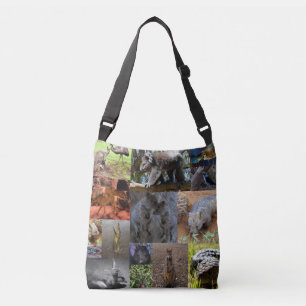 Australische Tiere Foto Collage, Crossbody Bag Tragetaschen Mit Langen Trägern