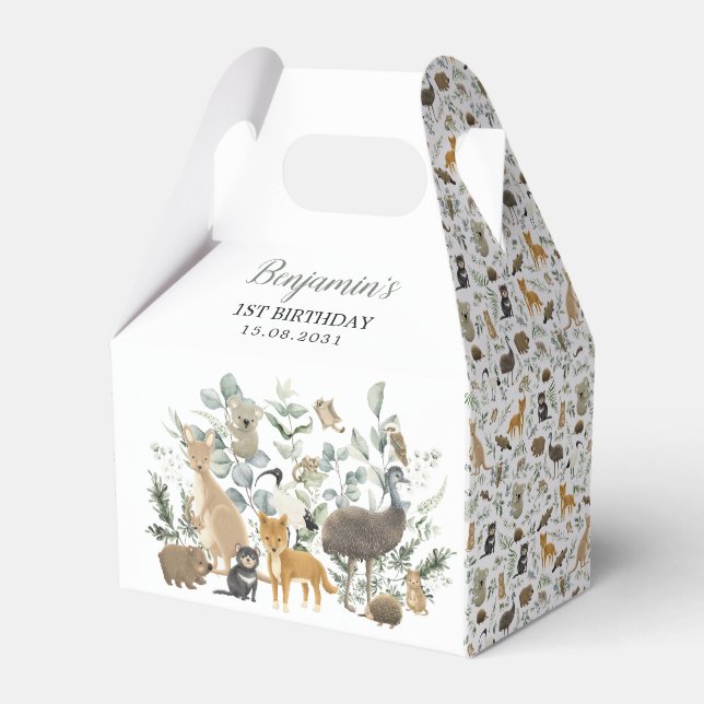 Australische Tiere Grüne Eukalyptus Birthday Geschenkschachtel (Vorderseite)