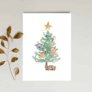 Australische Tiere in einem Weihnachtsbaum Feiertagskarte