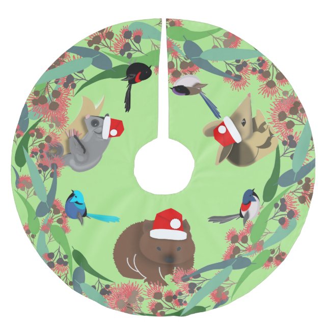 Australische Tiere Polyester Weihnachtsbaumdecke (Vorderseite)