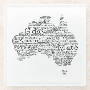 australische Umgangskarte Glasuntersetzer