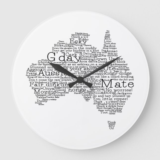 australische Umgangskarte Große Wanduhr (Vorderseite)