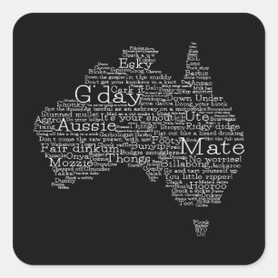 australische Umgangskarte Quadratischer Aufkleber
