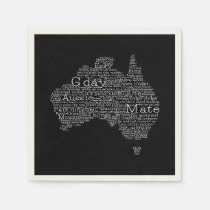 australische Umgangskarte Serviette