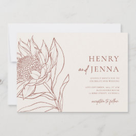 Australische Ureinwohner Botanicals Waratah Protea Einladung