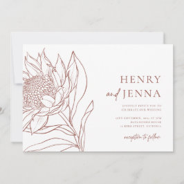 Australische Ureinwohner Botanicals Waratah Protea Einladung