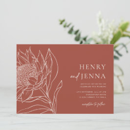 Australische Ureinwohner Botanicals Waratah Protea Einladung