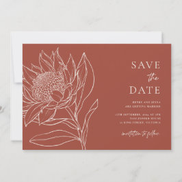 Australische Ureinwohner Botanicals Waratah Protea Save The Date
