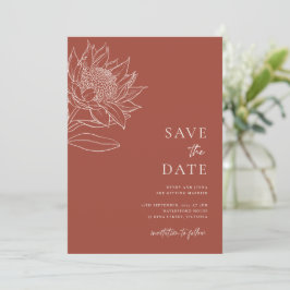 Australische Ureinwohner Botanicals Waratah Protea Save The Date