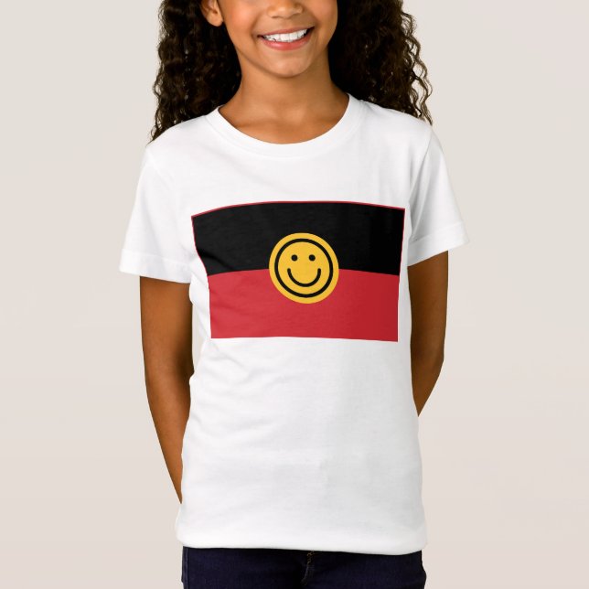 Australische Ureinwohner-Flagge mit Lächelgesicht T-Shirt (Vorderseite)