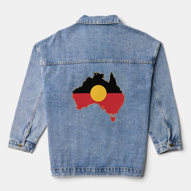 Australische Ureinwohnerkarte Jeansjacke (Rückseite)