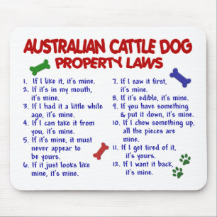 AUSTRALISCHE VIEH-HUNDeigentums-Gesetze 2 Mousepad