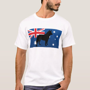australische Viehhundesilo-Australien-Flagge T-Shirt