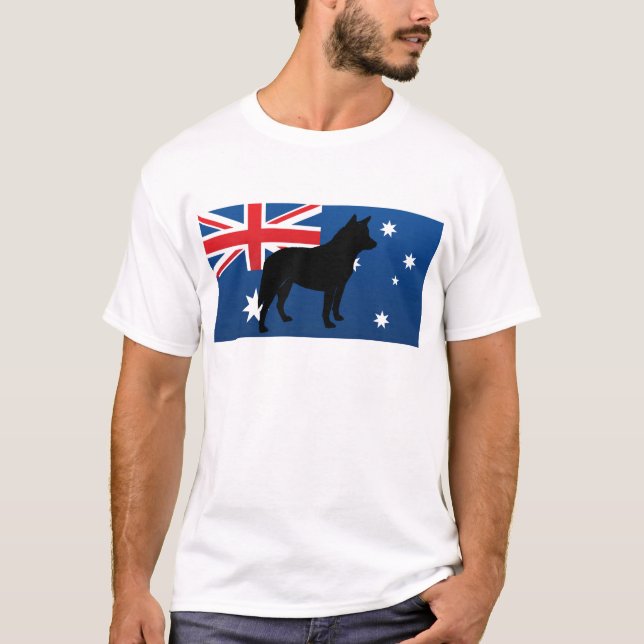 australische Viehhundesilo-Australien-Flagge T-Shirt (Vorderseite)