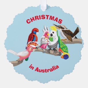 Australische Vögel Weihnachten Ornament Karte