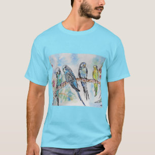 Australische Vögel Wellensittich Aquarell Kunst Sc T-Shirt