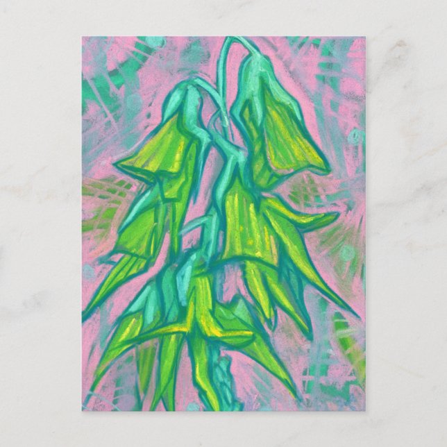 Australische Vogelgrippe-Blume, tropisches grünes  Postkarte (Vorderseite)