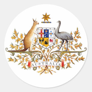 Australische Wappen-Aufkleber Runder Aufkleber