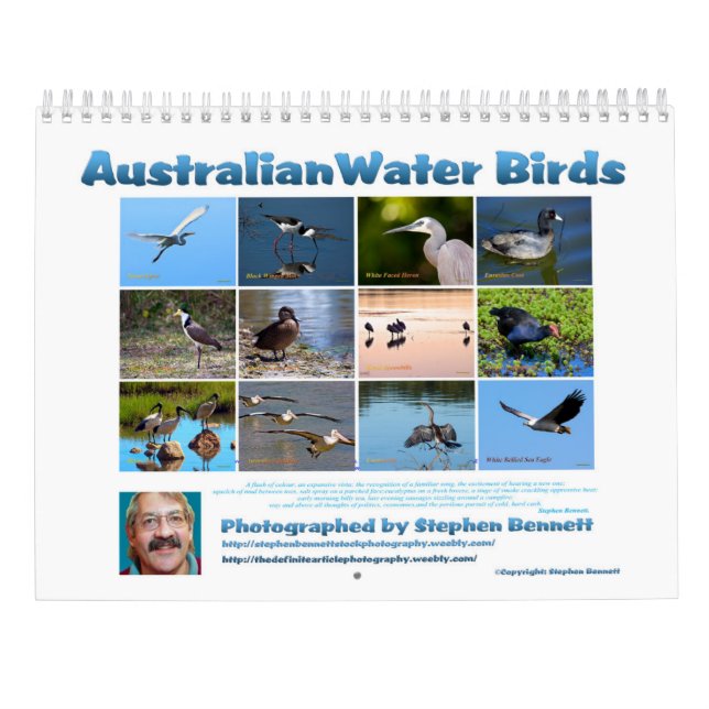 Australische Wasser-Vögel Kalender (Rückseite)