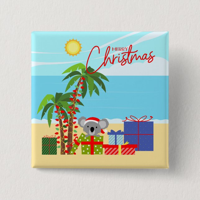 Australische Weihnachten Button (Vorderseite)