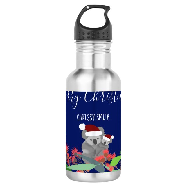 Australische Weihnachten Edelstahlflasche (Vorderseite)