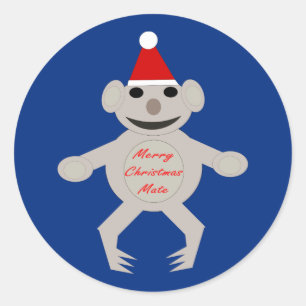 Australische Weihnachtskoala-Bärenaufkleber Runder Aufkleber