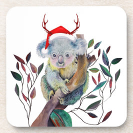 Australische Weihnachtskoala Weihnachtsmannmütze R Getränkeuntersetzer