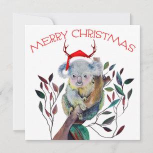 Australische Weihnachtskoala Weihnachtsmannmütze R Karte