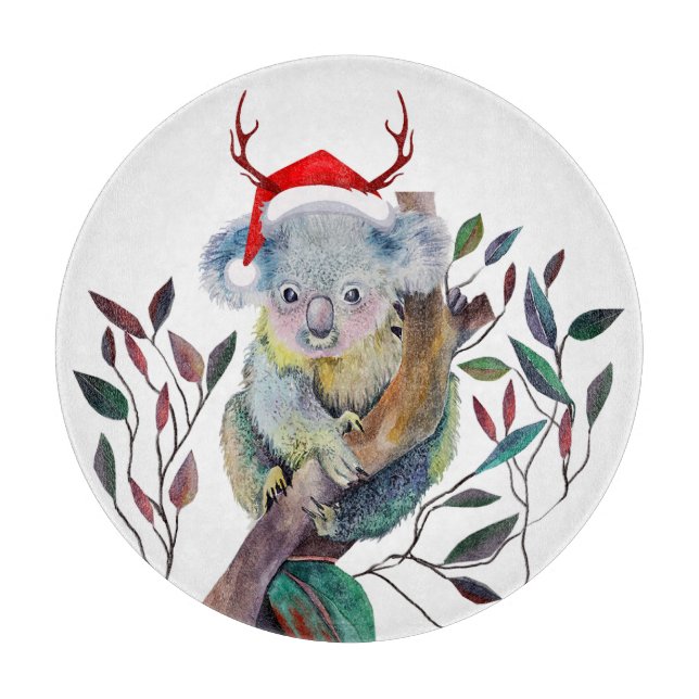Australische Weihnachtskoala Weihnachtsmannmütze R Schneidebrett (Vorderseite)
