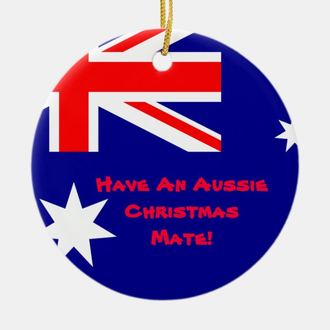 Australische Weihnachtsverzierung Keramikornament (Vorne)