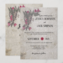 Australische Wildblumen-Gummibaum-Hochzeitseinladu