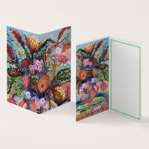 Australische Wildblumen mit Vase Card