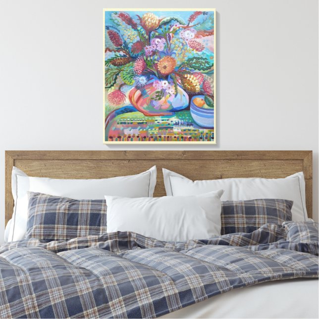 Australische Wildblumen Still Life Leinwanddruck (Insitu (Schlafzimmer))