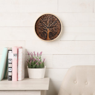 Australische Woodlands: 3D Warah Baum Holz Druck, Uhr