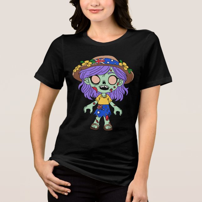 Australische Zombie Tri-Blend Shirt (Vorderseite)